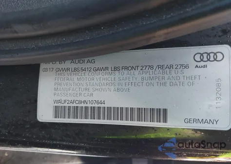 2017 Audi A6 3.0T Premium Plus из США, поврежденный, VIN WAUF2AFC8HN107644